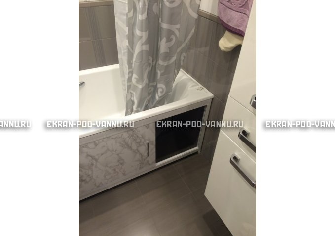 Раздвижной экран EUROPLEX Комфорт серый мрамор – купить по цене 6250 руб. в интернет-магазине в городе Самара картинка 4