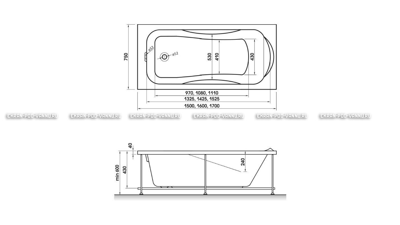 Акриловая ванна Relisan Elvira 150x75 – купить по цене 15260 руб. в интернет-магазине в городе Самара картинка 10