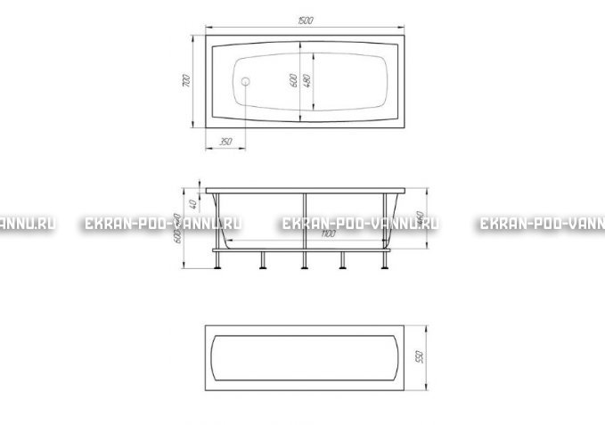 Акриловая ванна 1MarKa Melora 150x70 – купить по цене 12300 руб. в интернет-магазине в городе Самара картинка 4