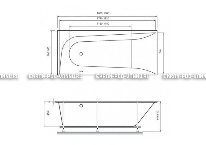 Акриловая ванна Vayer Boomerang 180x80 – купить по цене 43210 руб. в интернет-магазине в городе Самара картинка 4