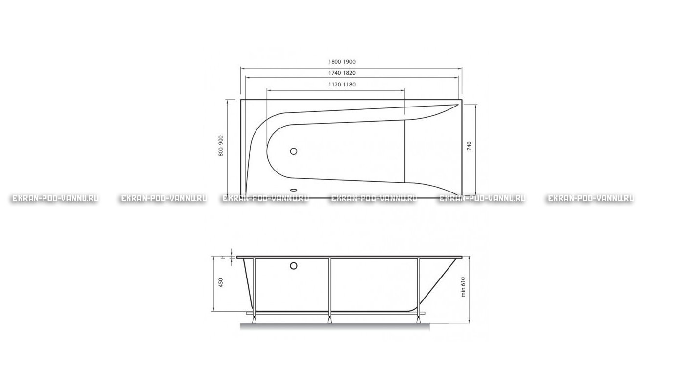 Акриловая ванна Vayer Boomerang 190x90 – купить по цене 53050 руб. в интернет-магазине в городе Самара картинка 15