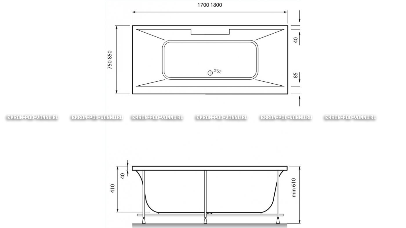 Акриловая ванна Vayer Casoli 180x80 – купить по цене 23580 руб. в интернет-магазине в городе Самара картинка 16